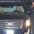 Caitlyn Jenner et sa compagne Sophia Hutchins - Arrivées et sorties des célébrités venues au restaurant "Craig's" puis au club "Delilah" pour célébrer les 21 ans de Kylie Jenner à Los Angeles, le 9 août 2018.