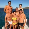 Zinédine, Véronique Zidane et leurs 4 enfants en vacances en Espagne. Juillet 2018.