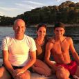 Zinédine, Véronique et Enzo Zidane en vacances en Espagne. Juillet 2018.