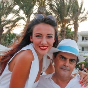 Exclusif - Delphine Wespiser et Mohamed Jerad (Directeur du Radisson Blu) - Beach Party du Radisson Blu de Djerba, le 5 août 2018. © Philippe Doignon/Bestimage