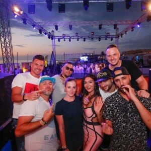 Exclusif - Delphine Wespiser, Tara McDonald et 17 Dj - Beach Party du Radisson Blu de Djerba, le 5 août 2018. © Philippe Doignon/Bestimage