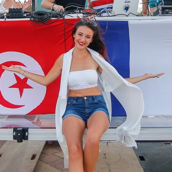 Exclusif - Delphine Wespiser - Beach Party du Radisson Blu de Djerba, le 5 août 2018. © Philippe Doignon/Bestimage