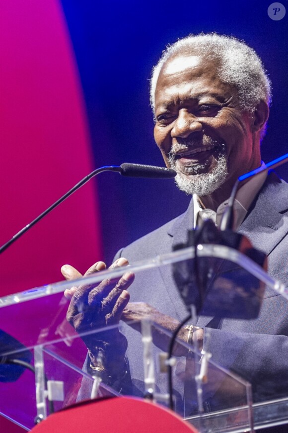 Kofi Annan et Hina Jilani participent au forum Global Citizen Live 2018 à Londres le 17 avril 2018.