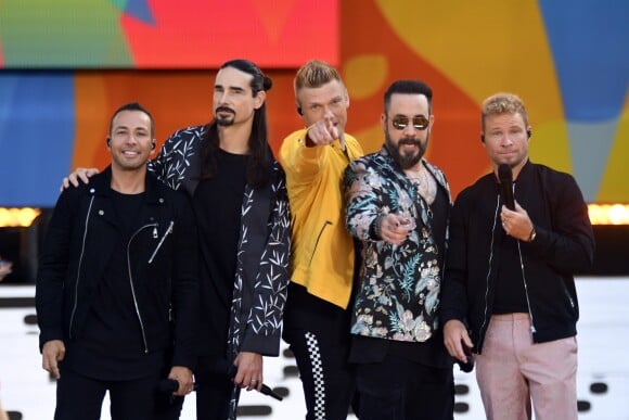 The Backstreet Boys sur le plateau de l'émission 'Good Morning America' à New York, le 12 juillet 2018.