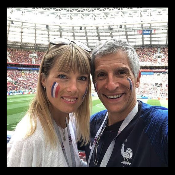 Nagui et sa femme Mélanie Page lors de la Coupe du monde 2018 - Instagram, 15 juillet 2018