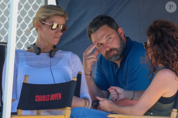 Ben Affleck, Lindsay Shookus - Exclusif - Les acteurs sur le tournage du film 'Triple Frontier' à Ewa à Hawaii, le 28 mars 2018