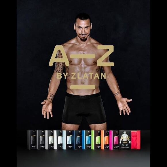 Zlatan Ibrahimovic pose pour sa marque de vêtements de sport A-Z. 7 décembre 2017. 