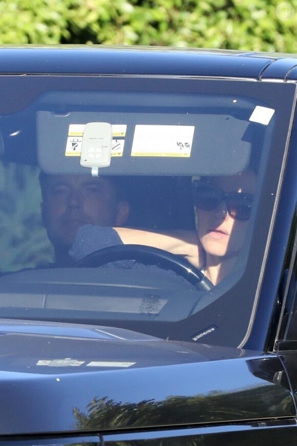 Jennifer Garner et Ben Affleck en voiture sur la route du centre de désintoxication Canyon Treatment Center à Los Angeles le 22 août 2018
