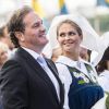La princesse Madeleine de Suède et Christopher O'Neill lors des célébrations de la Fête nationale suédoise à Stockholm, le 6 juin 2018.