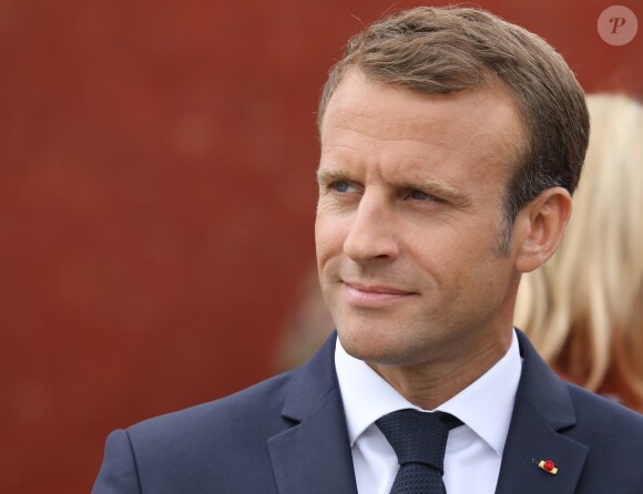 Le président de la République française Emmanuel Macron lors de la cérémonie de dépôt de gerbe au monument des soldats tombés à la citadelle de Copenhague - Le couple présidentiel français en visite d'État à Copenhague, Danemark, le 28 août 2018. © Ludovic Marin/Pool/Bestimage