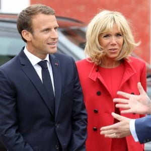 Le prince Frederik, La princesse Mary de Danemark, le président de la République française Emmanuel Macron et sa femme la Première Dame Brigitte Macron (Trogneux) lors de la cérémonie de dépôt de gerbe au monument des soldats tombés à la citadelle de Copenhague - Le couple présidentiel français en visite d'État à Copenhague, Danemark, le 28 août 2018. © Ludovic Marin/Pool/Bestimage