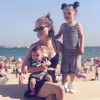 Coco Rocha et ses enfants Ioni et Iver. Août 2018.