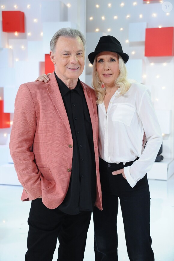 Exclusif - Herbert Léonard et Corinne Hermès - Enregistrement de l'émission 'Vivement Dimanche' dans le studio Gabriel à Paris, le 27 aout 2018. La diffusion de l'émission sera le 2 septembre 2018 à un nouvel horaire. © Guillaume Gaffiot/Bestimage