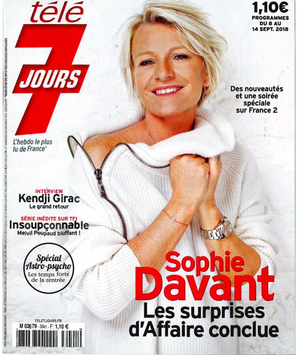 La couverture du magazine Télé 7 Jours. Septembre 2018.