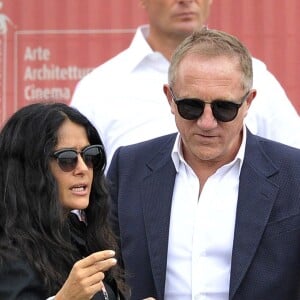 Salma Hayek et son mari François-Henri Pinault arrivent à Venise à l'occasion de la 75ème édition du Festival du Film International de Venise, la Mostra, le 31 aout 2018.