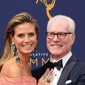 Heidi Klum et Tim Gunn aux Primetime Creative Arts Emmy Awards au Microsoft Theater à Los Angeles, le 9 septembre 2018.