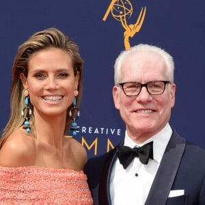 Heidi Klum et Tim Gunn aux Primetime Creative Arts Emmy Awards au Microsoft Theater à Los Angeles, le 9 septembre 2018.