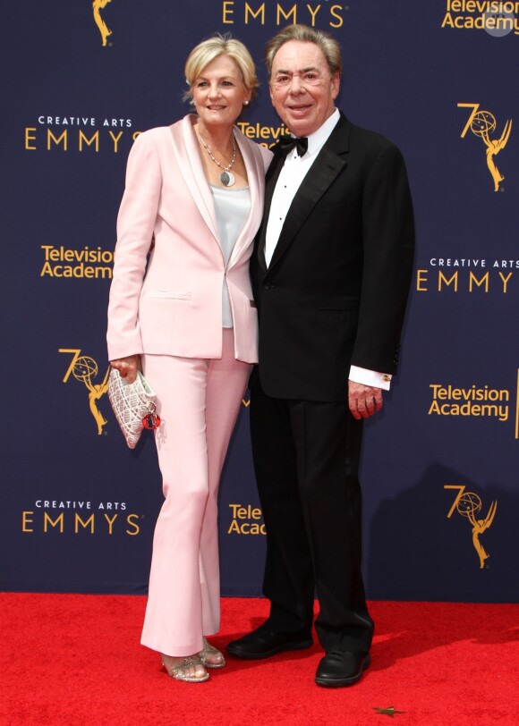 Andrew Lloyd Webber et sa femme Madeleine Gurdo aux Primetime Creative Arts Emmy Awards au Microsoft Theater à Los Angeles, le 9 septembre 2018.