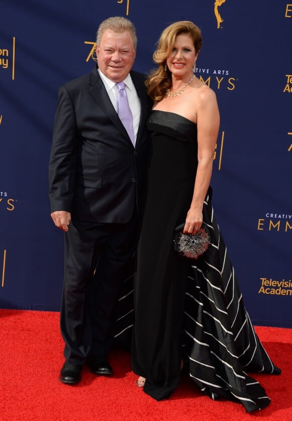 William Shatner et sa femme Elizabeth Shatner aux Primetime Creative Arts Emmy Awards au Microsoft Theater à Los Angeles, le 9 septembre 2018.