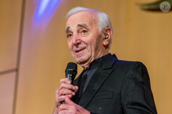 Charles Aznavour en concert à l'Office des Nations Unies à Genève. Le 13 mars 2018.