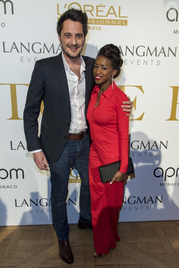 Vincent Cerutti et sa compagne Hapsatou Sy - Couture Ball by Langman Events" Closing Fashion week en Présence de Madame A. Laffont aux platines au Mona Bismarck American Center à Paris , le 26 janvier 2018. © Pierre Perusseau/Bestimage