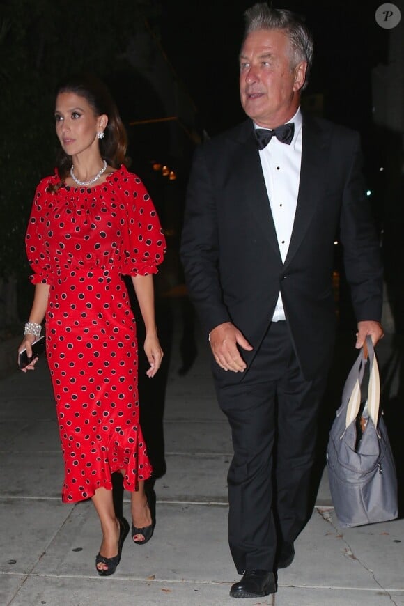 Alec Baldwin et sa femme Hilaria Baldwin sont allés diner après la soirée des Emmy Awards à Beverly Hills, le 17 septembre 2018