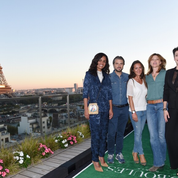 Exclusif - Laurence Roustandjee, Anthony Dupray, Emmanuelle Boidron, Alexandra Kazan et Caroline Bourg - 1er Trophée Shangri-La de pétanque by Boboules à l'hôtel Shangri-La à Paris, le 17 septembre 2018. © Giancarlo Gorassini/Bestimage