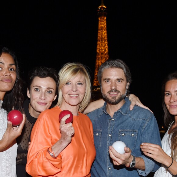 Exclusif - Laurence Roustandjee, Caroline Bourg, Chantal Ladesou, Anthony Dupray et Emmanuelle Boidron - 1er Trophée Shangri-La de pétanque by Boboules à l'hôtel Shangri-La à Paris, le 17 septembre 2018. © Giancarlo Gorassini/Bestimage