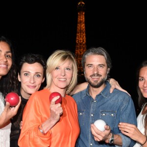 Exclusif - Laurence Roustandjee, Caroline Bourg, Chantal Ladesou, Anthony Dupray et Emmanuelle Boidron - 1er Trophée Shangri-La de pétanque by Boboules à l'hôtel Shangri-La à Paris, le 17 septembre 2018. © Giancarlo Gorassini/Bestimage