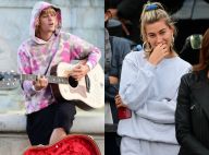 Justin Bieber : Guitare et sourire béat pour ravir Hailey Baldwin en pleine rue
