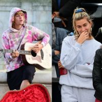 Justin Bieber : Guitare et sourire béat pour ravir Hailey Baldwin en pleine rue