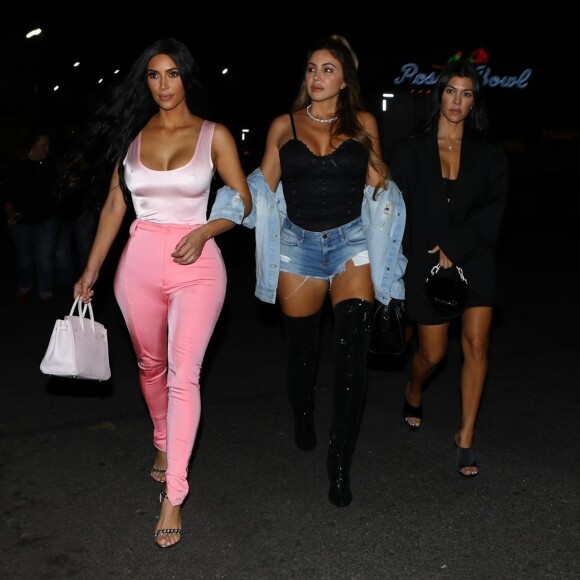 Kim Kardashian, Kourtney Kardashian et Larsa Pippen sont allées assister au concert de JAY-Z et Beyoncé au Rose Bowl à Pasadena. Le 23 septembre 2018.