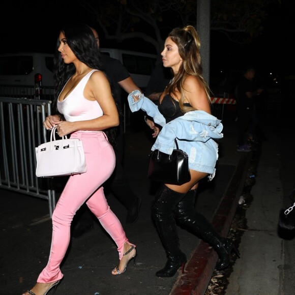 Kim Kardashian, Kourtney Kardashian et Larsa Pippen sont allées assister au concert de JAY-Z et Beyoncé au Rose Bowl à Pasadena. Le 23 septembre 2018.