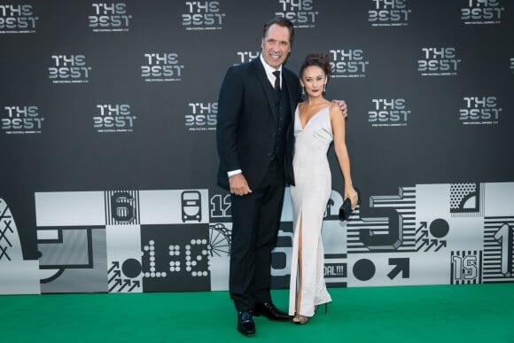 David Seaman et sa femme Frankie Poultney lors de la cérémonie des Best Fifa Awards 2018 au Royal Festival Hall à Londres, le 25 septembre 2018. © Cyril Moreau/Bestimage