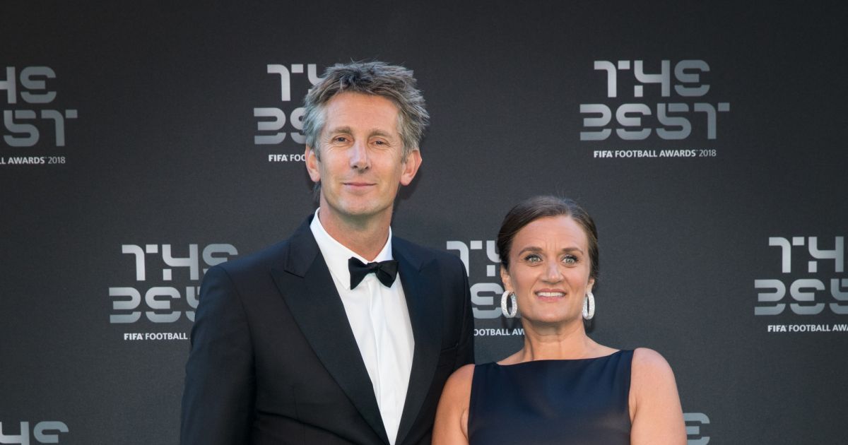 Edwin van der Sar et sa femme Annemarie van Kesteren lors de la
