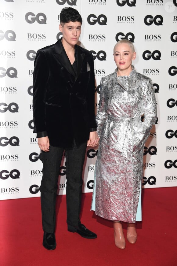 Rose McGowan et Rain Dove aux GQ Men of the Year Awards 2018 à Londres, le 5 septembre 208.