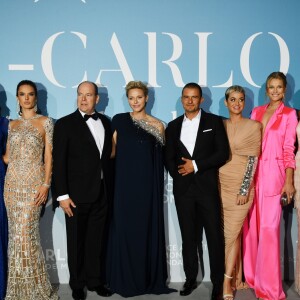 Isabeli Fontana, Alessandra Ambrosio, le prince Albert II de Monaco, la princesse Charlene, Orlando Bloom, Katy Perry, Toni Garrn et Lais Ribeiro lors de la 2ème édition du "Monte-Carlo Gala for the Global Ocean" à Opéra de Monte-Carlo à Monaco, le 26 septembre 2018. © Bruno Bébert/Bestimage
