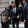 David Beckham, Harper Beckham - David Beckham et ses enfants quittent le défilé Victoria Beckham à Londres lors de la Fashion Week le 16 septembre 2018.