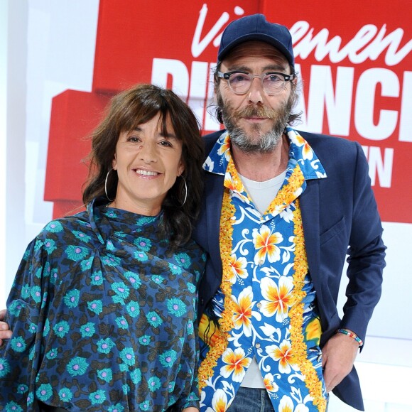 Exclusif - Romane Bohringer et Philippe Rebbot - Enregistrement de l'émission "Vivement Dimanche" au Studio Gabriel à Paris, qui sera diffusée le 23 septembre sur France 2. Le 17 septembre 2018 © Guillaume Gaffiot / Bestimage