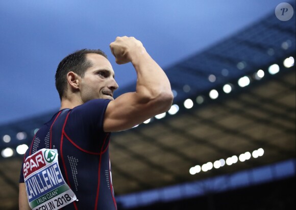 Renaud Lavillenie lors de la finale de saut à la perche des championnats d'Europe de Berlin, le 12 août 2018.