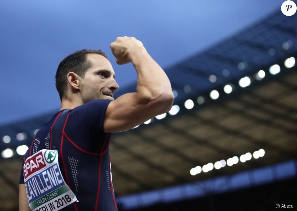 Renaud Lavillenie lors de la finale de saut à la perche des