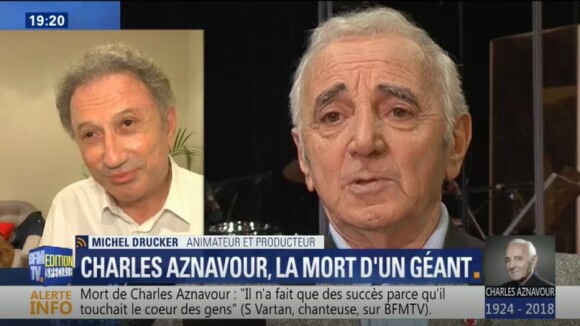 Michel Drucker se confie sur sa dernière conversation avec Charles Aznavour sur BFMTV - 1er octobre 2018