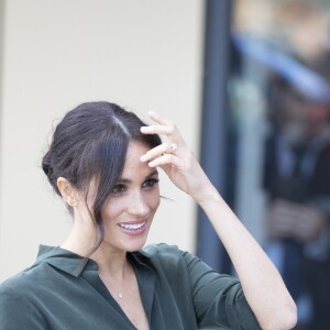 Le prince Harry, duc de Sussex, et Meghan Markle, duchesse de Sussex, inaugurent l'université technologique à Bognor Regis. C'est leur première visite dans le comté de Sussex depuis leur mariage. Le 3 octobre 2018.