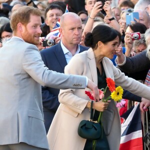 Le prince Harry, duc de Sussex, et Meghan Markle, duchesse de Sussex, inaugurent l'université technologique à Bognor Regis. C'est leur première visite dans le comté de Sussex depuis leur mariage. Le 3 octobre 2018.