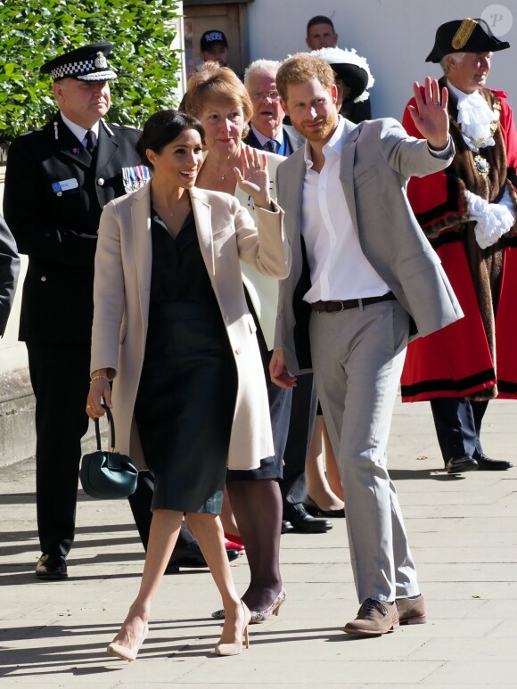 Le prince Harry, duc de Sussex, et Meghan Markle, duchesse de Sussex, inaugurent l'université technologique à Bognor Regis. C'est leur première visite dans le comté de Sussex depuis leur mariage. Le 3 octobre 2018.