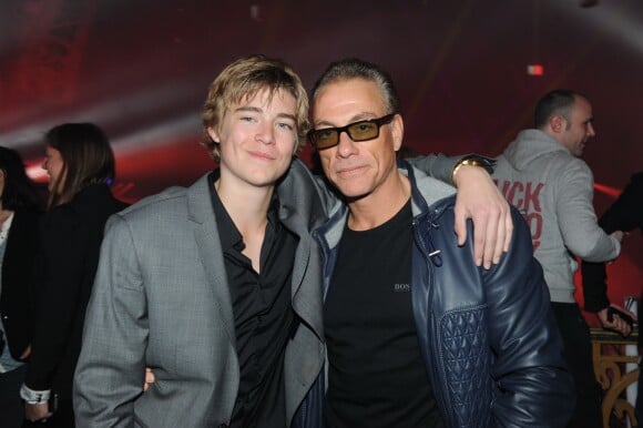 Jean Claude Van Damme et son fils Nicholas - Radio FG fête ses 20 ans au Grand Palais à Paris, le 5 Avril 2012.