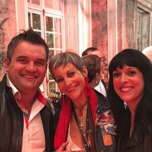 Pierre et Frédérique de "L'amour est dans le pré" avec Isabelle Morini-Bosc à l'anniversaire de Karine Le Marchand, samedi 6 octobre 2018, Instagram