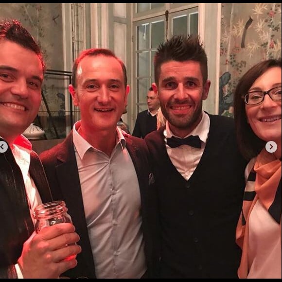 Pierre, Pierre-Emmanuel, Emeric, Gwladys de "L'amour est dans le pré" à l'anniversaire de Karine Le Marchand, samedi 6 octobre 2018, Instagram