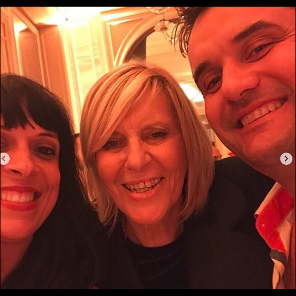 Frédérique et Pierre de "L'amour est dans le pré" avec Chantal Ladesou  à l'anniversaire de Karine Le Marchand, samedi 6 octobre 2018, Instagram
