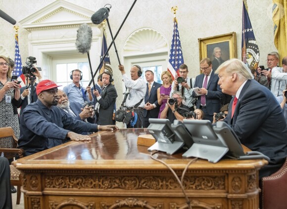 Kanye West rencontre Donald Trump au Bureau Oval, à la Maison Blanche. Washington, D.C., le 11 octobre 2018.